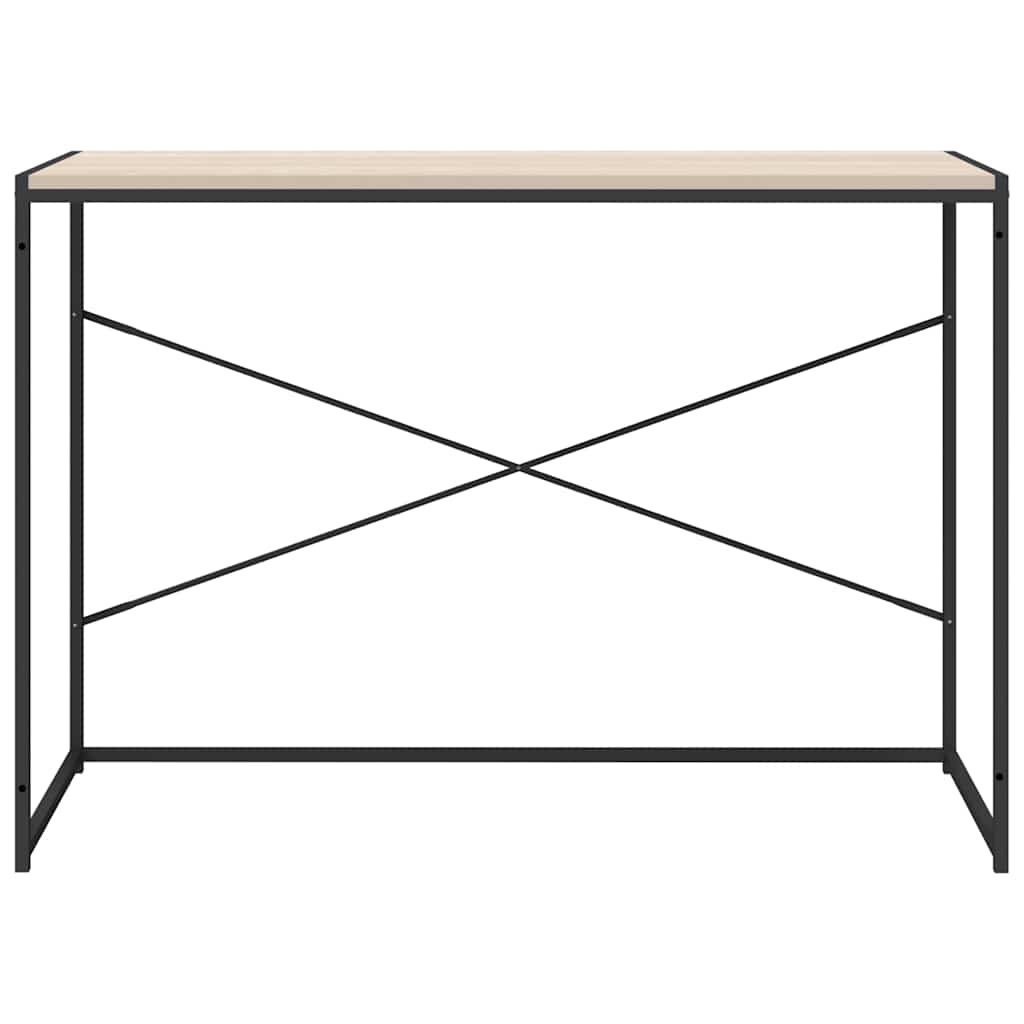 computerbord 110x60x70 cm konstrueret træ sort og egetræsfarvet
