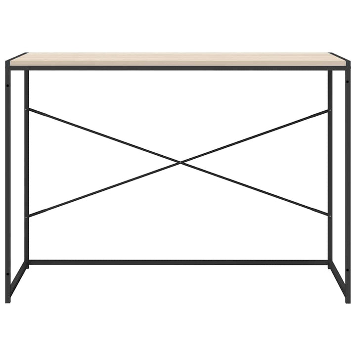 computerbord 110x60x70 cm konstrueret træ sort og egetræsfarvet