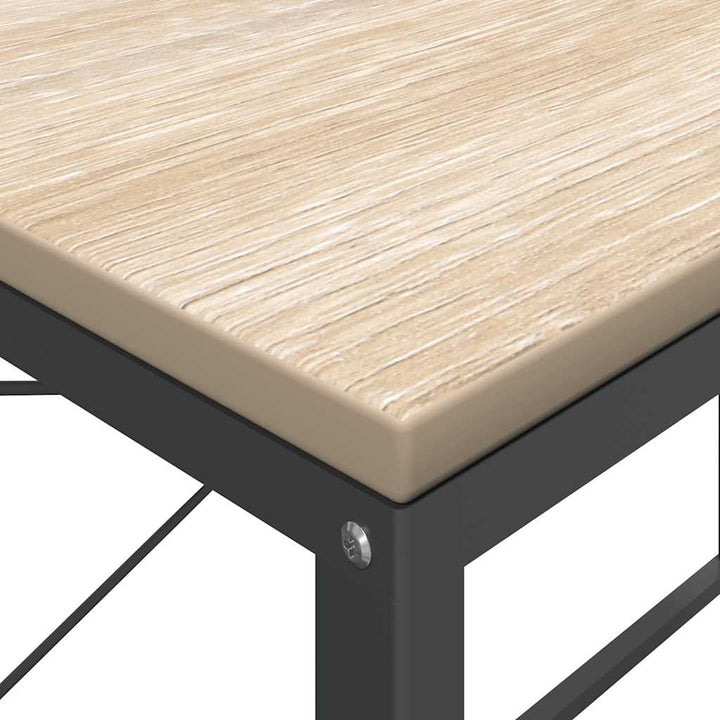 computerbord 110x60x70 cm konstrueret træ sort og egetræsfarvet