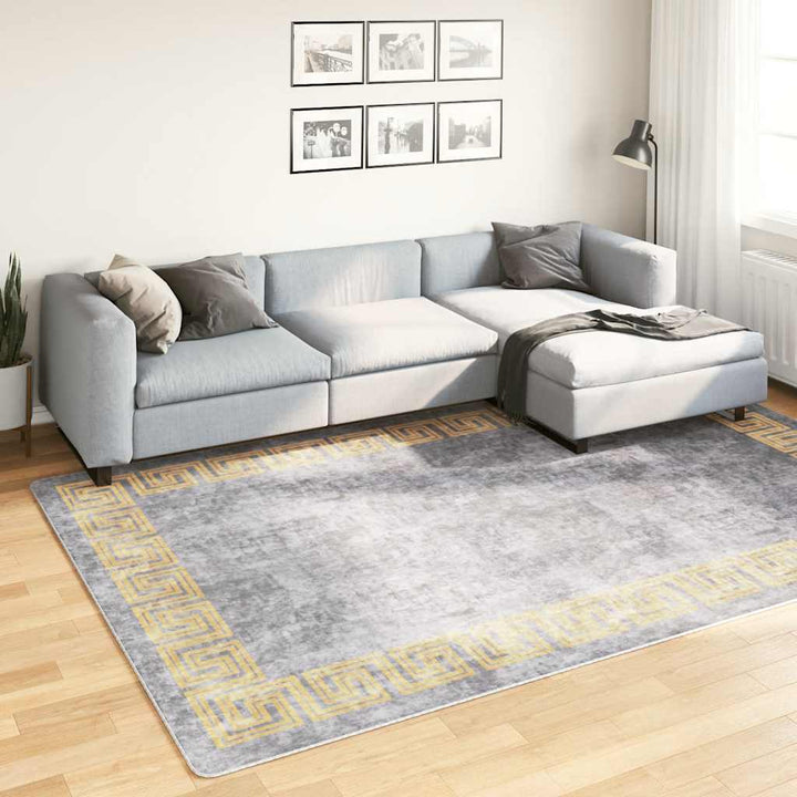 gulvtæppe 190x300 cm vaskbart grå