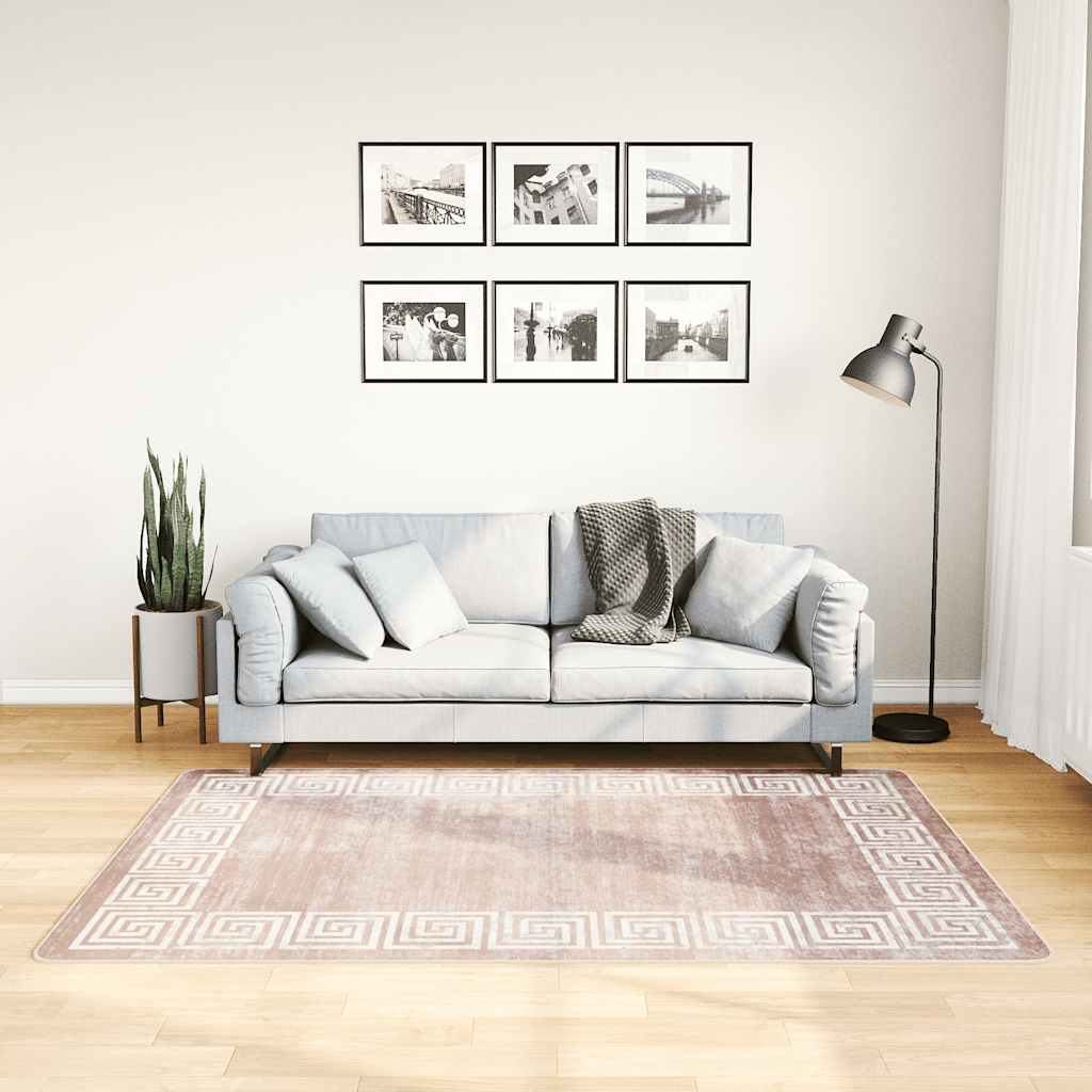 gulvtæppe 120x180 cm vaskbart beige
