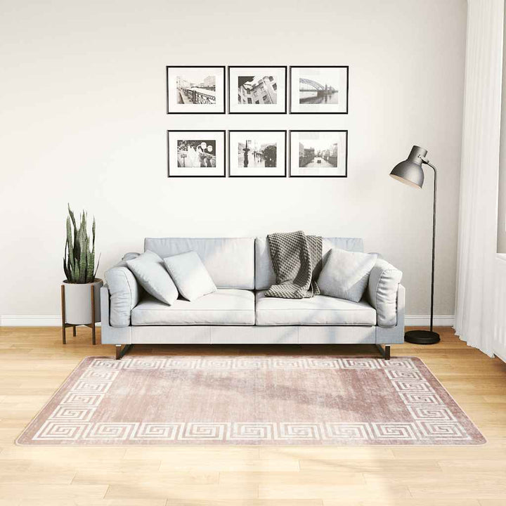 gulvtæppe 120x180 cm vaskbart beige