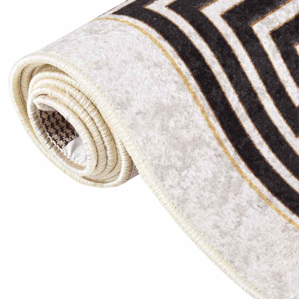 gulvtæppe 80x300 cm vaskbart lys beige