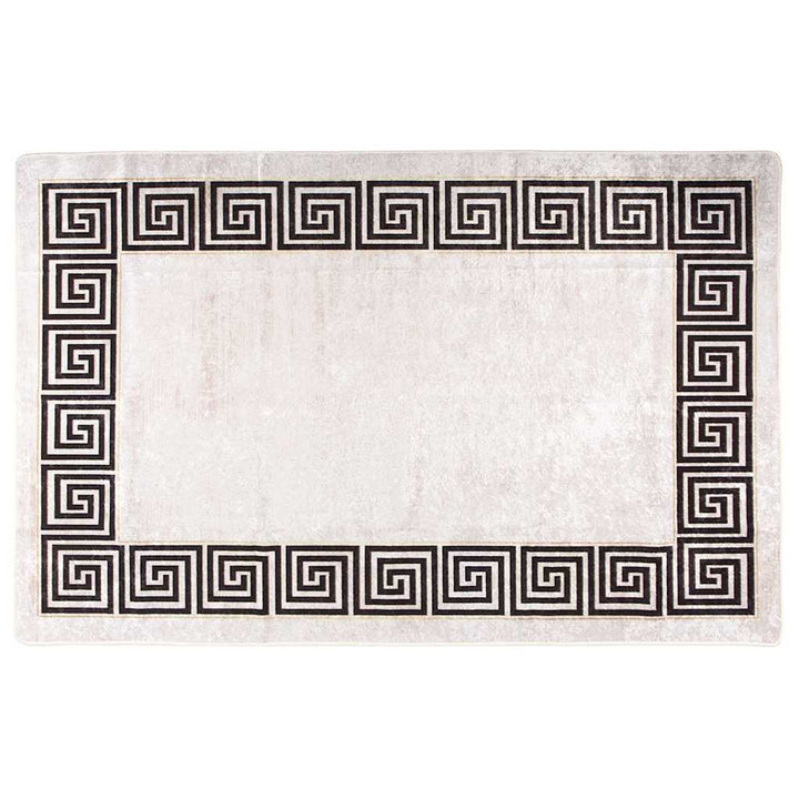 gulvtæppe 160x230 cm vaskbart lys beige