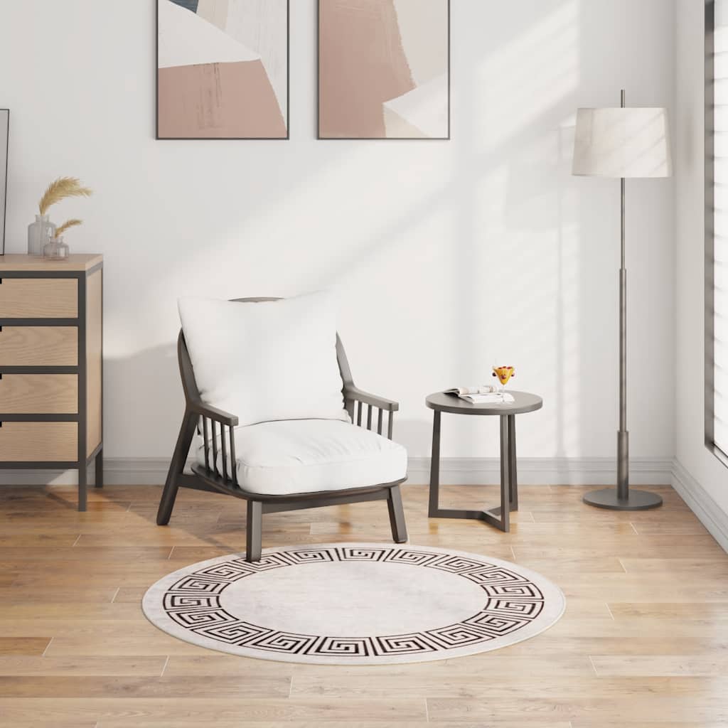 gulvtæppe φ120 skridsikkert og vaskbart Lys beige