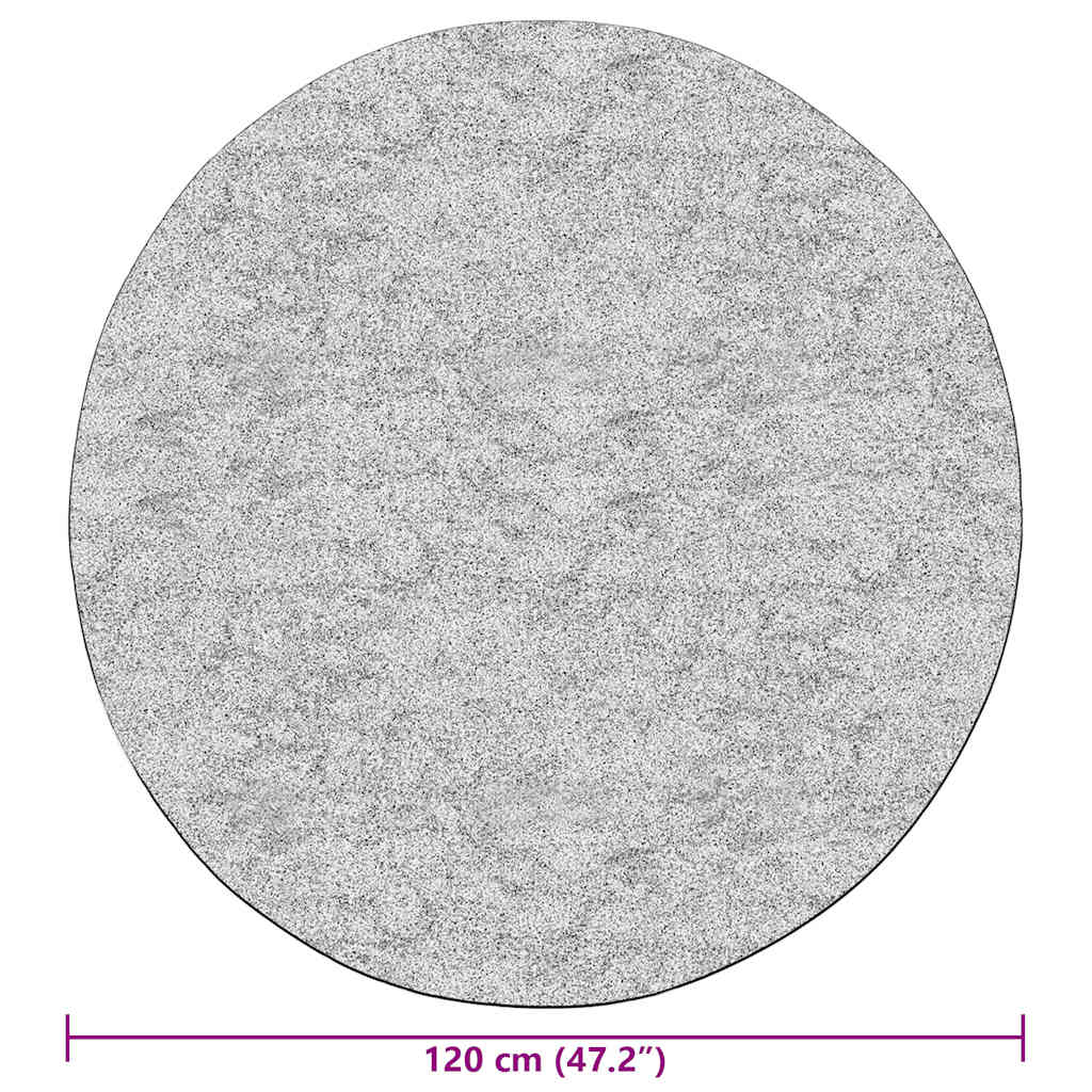 gulvtæppe φ120 cm vaskbart sort og hvid