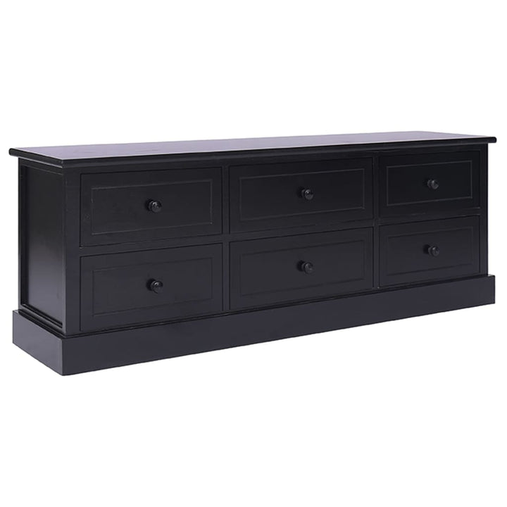 tv-bord 108x30x40 cm massivt kejsertræ sort