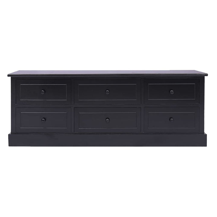 tv-bord 108x30x40 cm massivt kejsertræ sort