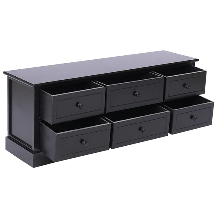 tv-bord 108x30x40 cm massivt kejsertræ sort