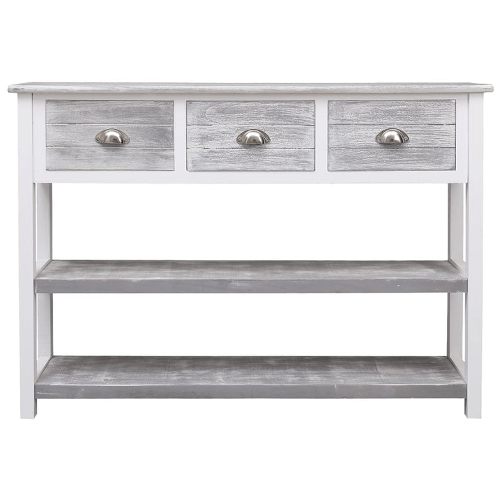skænk 108x30x76 cm massivt kejsertræ antikgrå