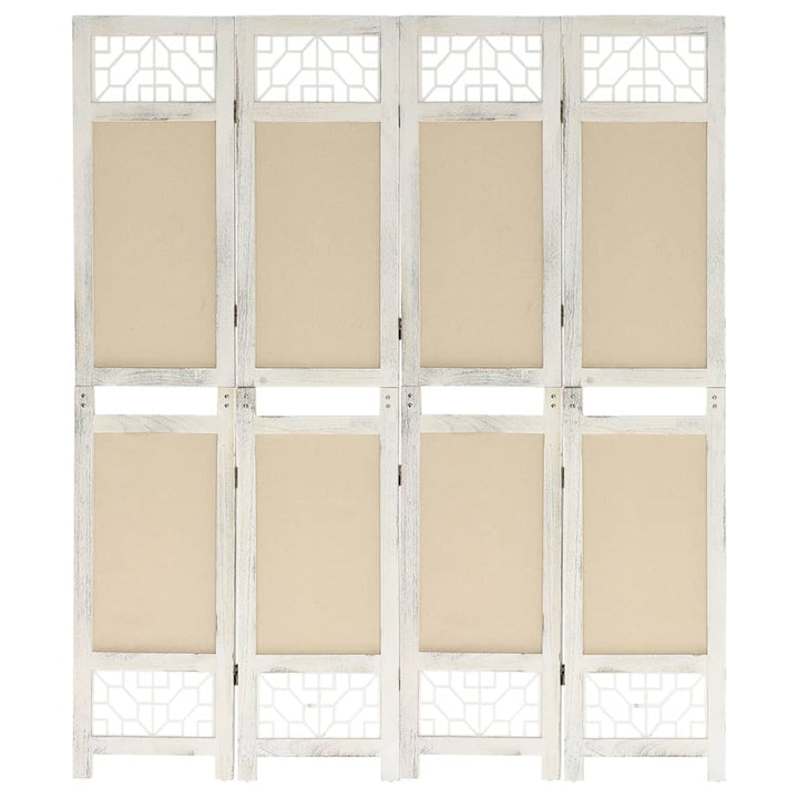 4-panels rumdeler 140x165 cm stof cremefarvet
