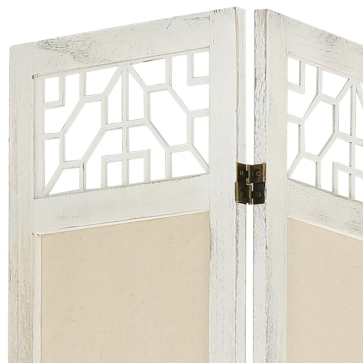 4-panels rumdeler 140x165 cm stof cremefarvet