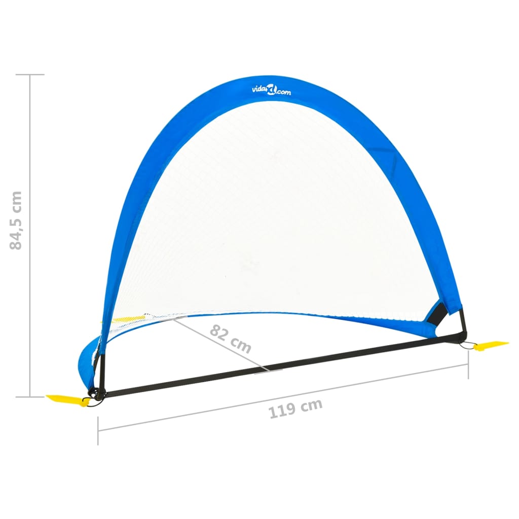 børnefodboldmål 2 stk. med opbevaringstaske 119x82x84,5 cm