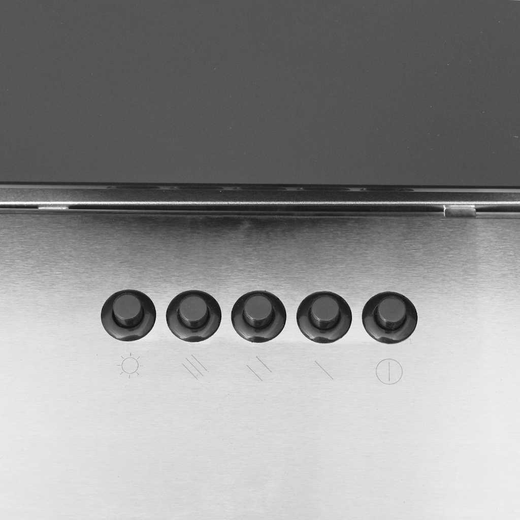 væghængt emhætte 60 cm rustfrit stål og hærdet glas sølvfarvet