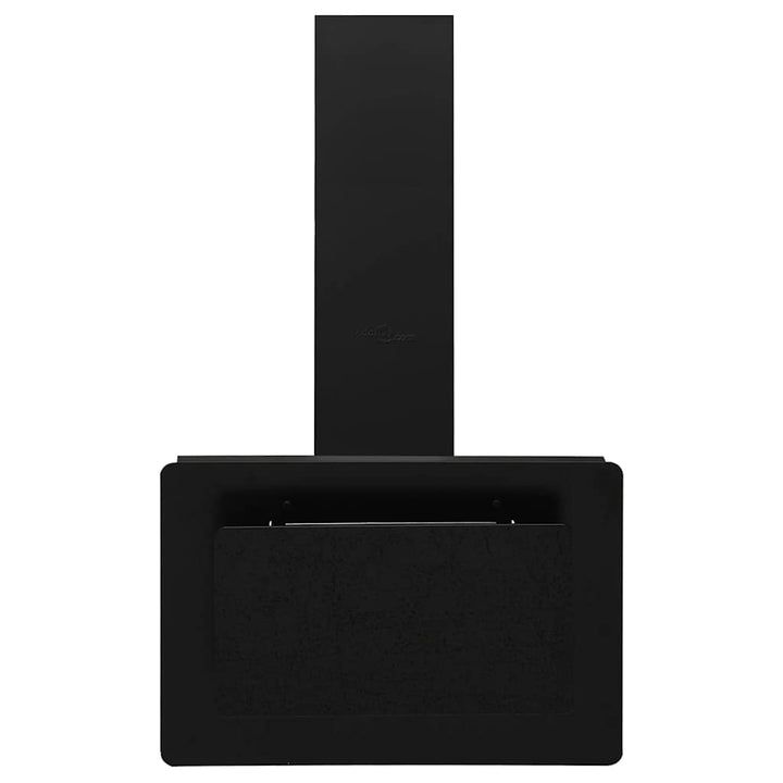 væghængt emhætte 60 cm rustfrit stål og hærdet glas sort