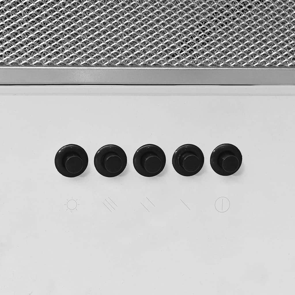 væghængt emhætte 60 cm rustfrit stål og hærdet glas hvid