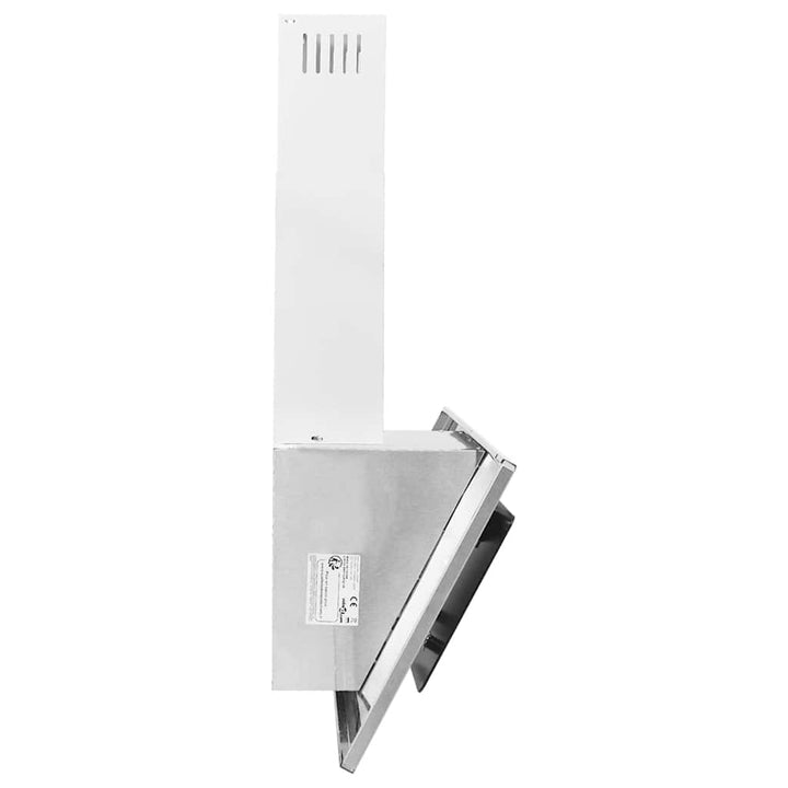 væghængt emhætte 90 cm rustfrit stål og hærdet glas sølvfarvet