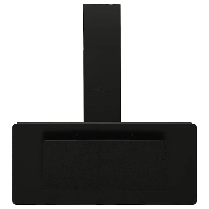 væghængt emhætte 90 cm rustfrit stål og hærdet glas sort