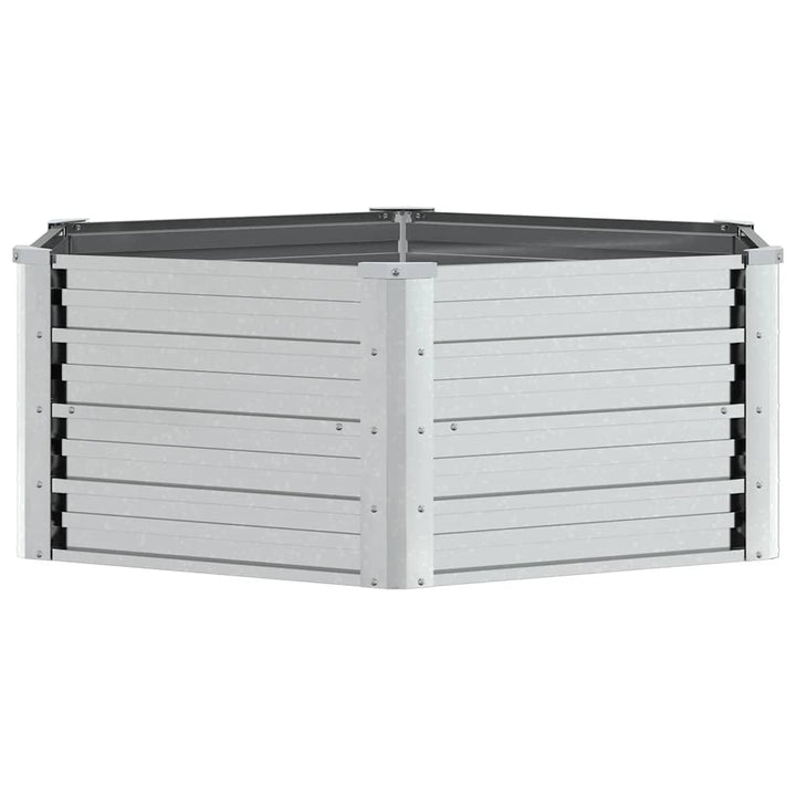 højbed 129x45 cm galvaniseret stål sølvfarvet