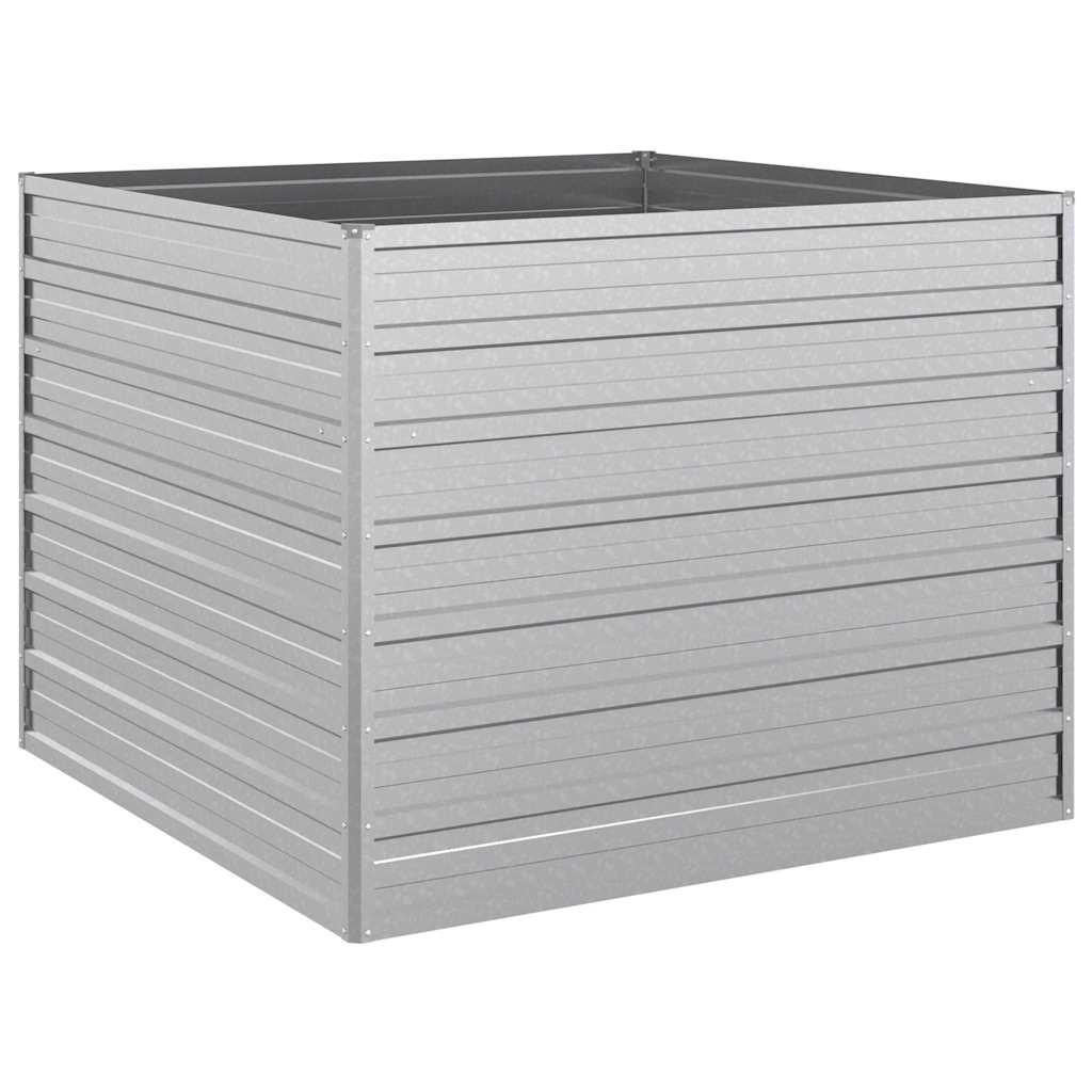 højbed 100x100x77 cm galvaniseret stål sølvfarvet