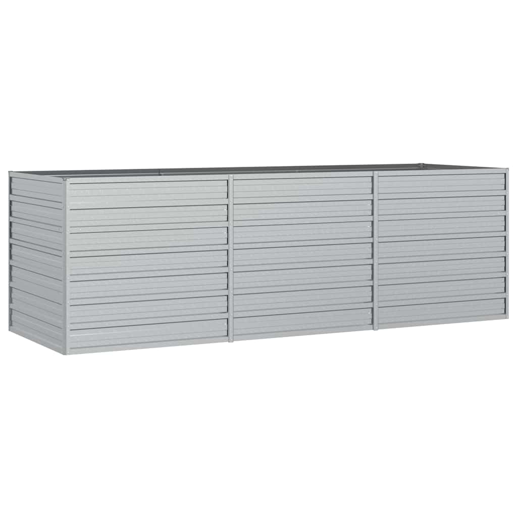 højbed 240x80x77 cm galvaniseret stål sølvfarvet