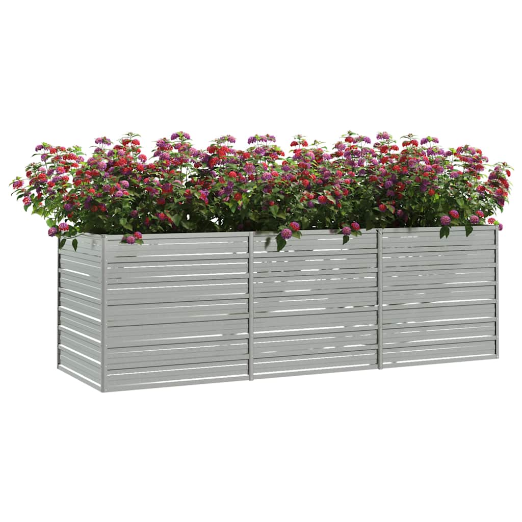 højbed 240x80x77 cm galvaniseret stål sølvfarvet