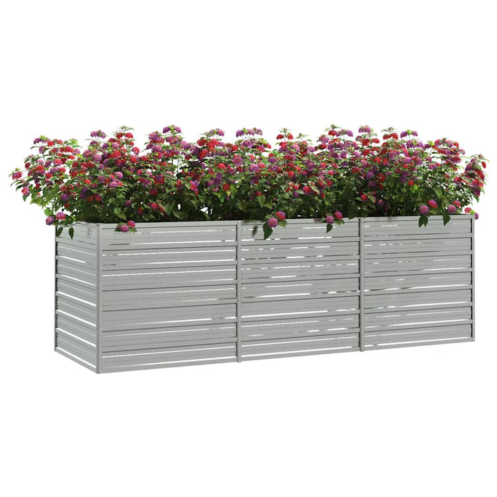 højbed 240x80x77 cm galvaniseret stål sølvfarvet