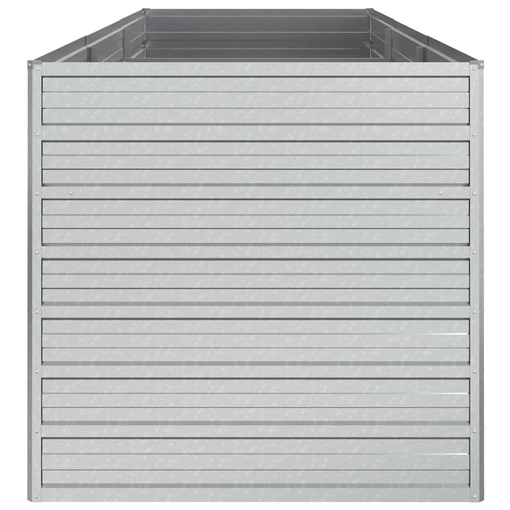 højbed 240x80x77 cm galvaniseret stål sølvfarvet