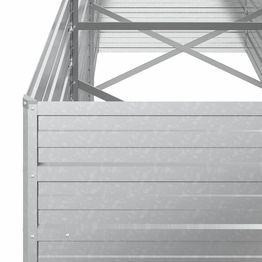 højbed 240x80x77 cm galvaniseret stål sølvfarvet
