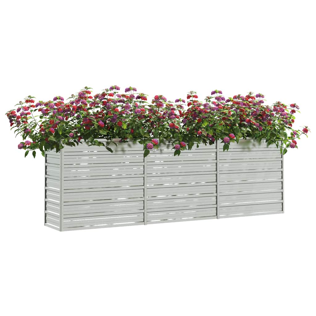 højbed 240x40x77 cm galvaniseret stål sølvfarvet