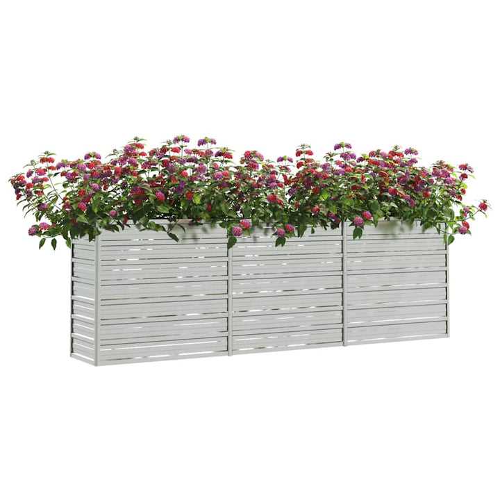 højbed 240x40x77 cm galvaniseret stål sølvfarvet