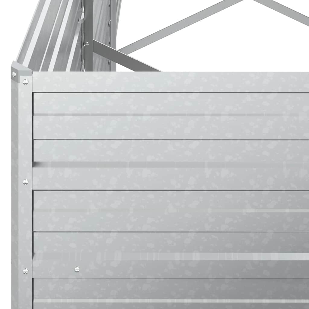 højbed 240x40x77 cm galvaniseret stål sølvfarvet