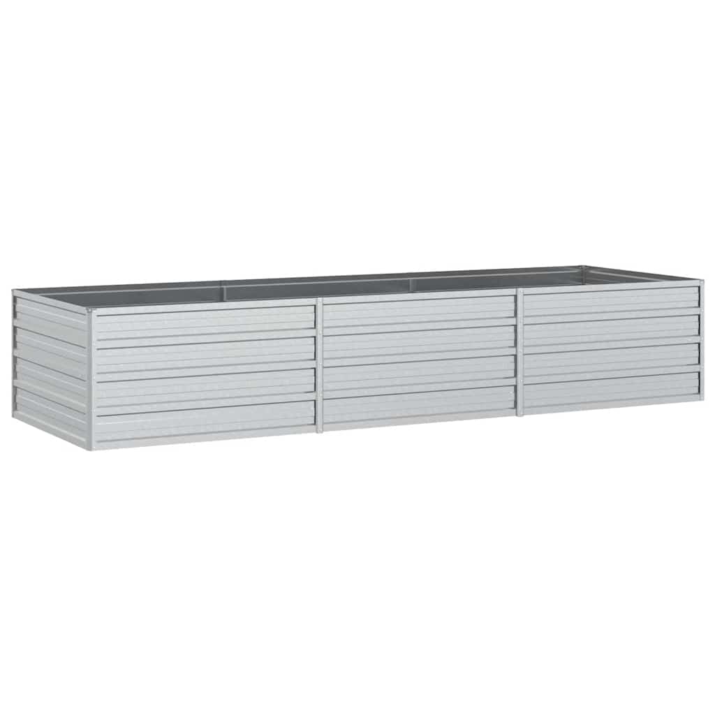 højbed 240x80x45 cm galvaniseret stål sølvfarvet