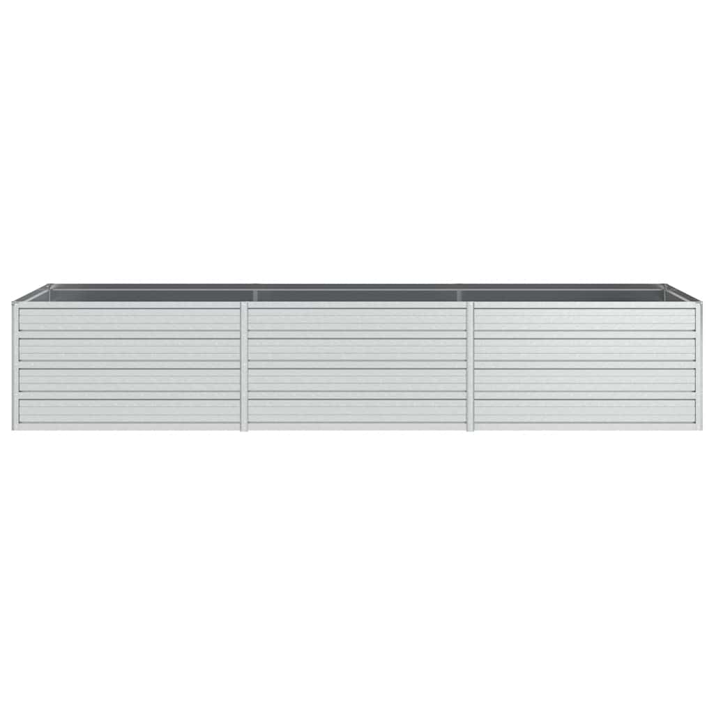 højbed 240x80x45 cm galvaniseret stål sølvfarvet