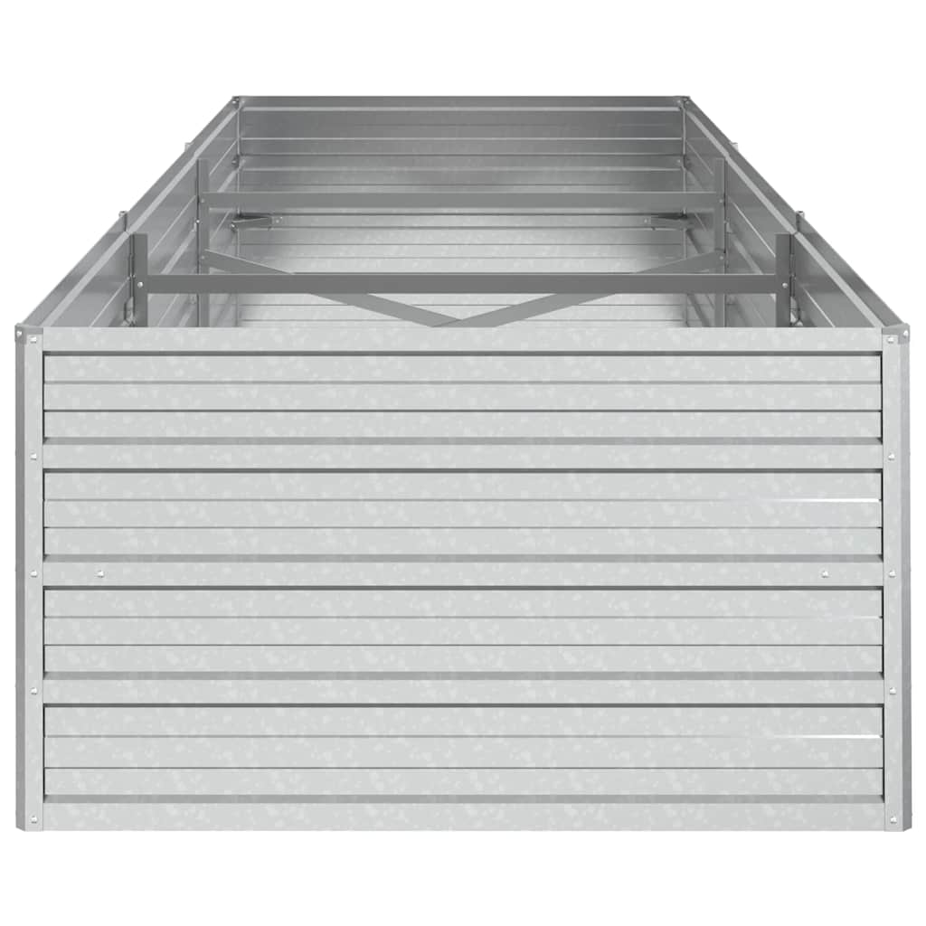 højbed 240x80x45 cm galvaniseret stål sølvfarvet