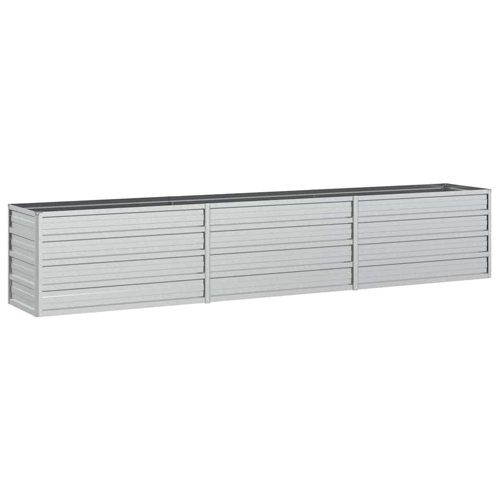 højbed 240x40x45 cm galvaniseret stål sølvfarvet