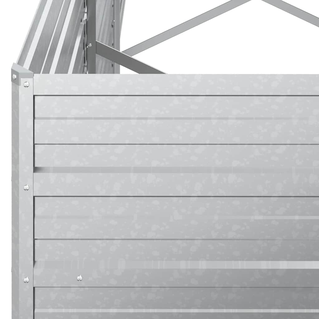 højbed 240x40x45 cm galvaniseret stål sølvfarvet