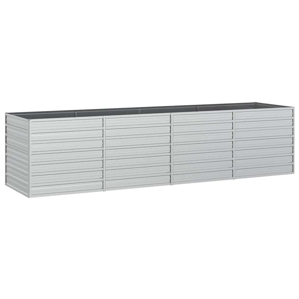højbed 320x80x77 cm galvaniseret stål sølvfarvet