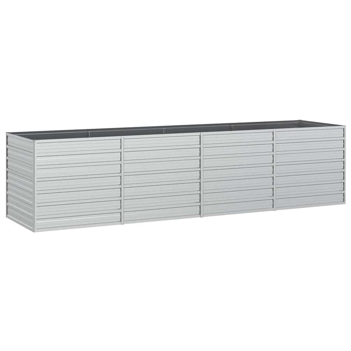 højbed 320x80x77 cm galvaniseret stål sølvfarvet