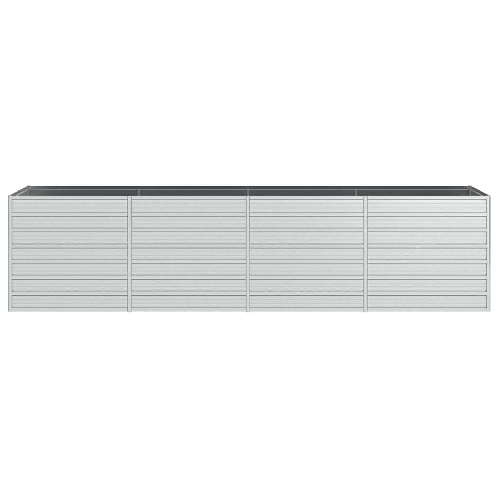 højbed 320x80x77 cm galvaniseret stål sølvfarvet