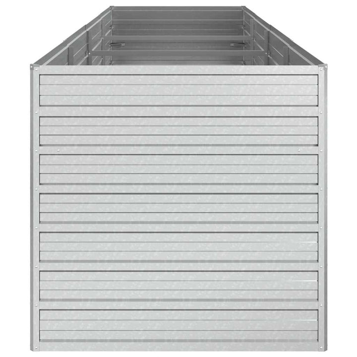 højbed 320x80x77 cm galvaniseret stål sølvfarvet