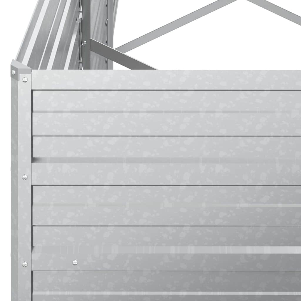 højbed 320x80x77 cm galvaniseret stål sølvfarvet