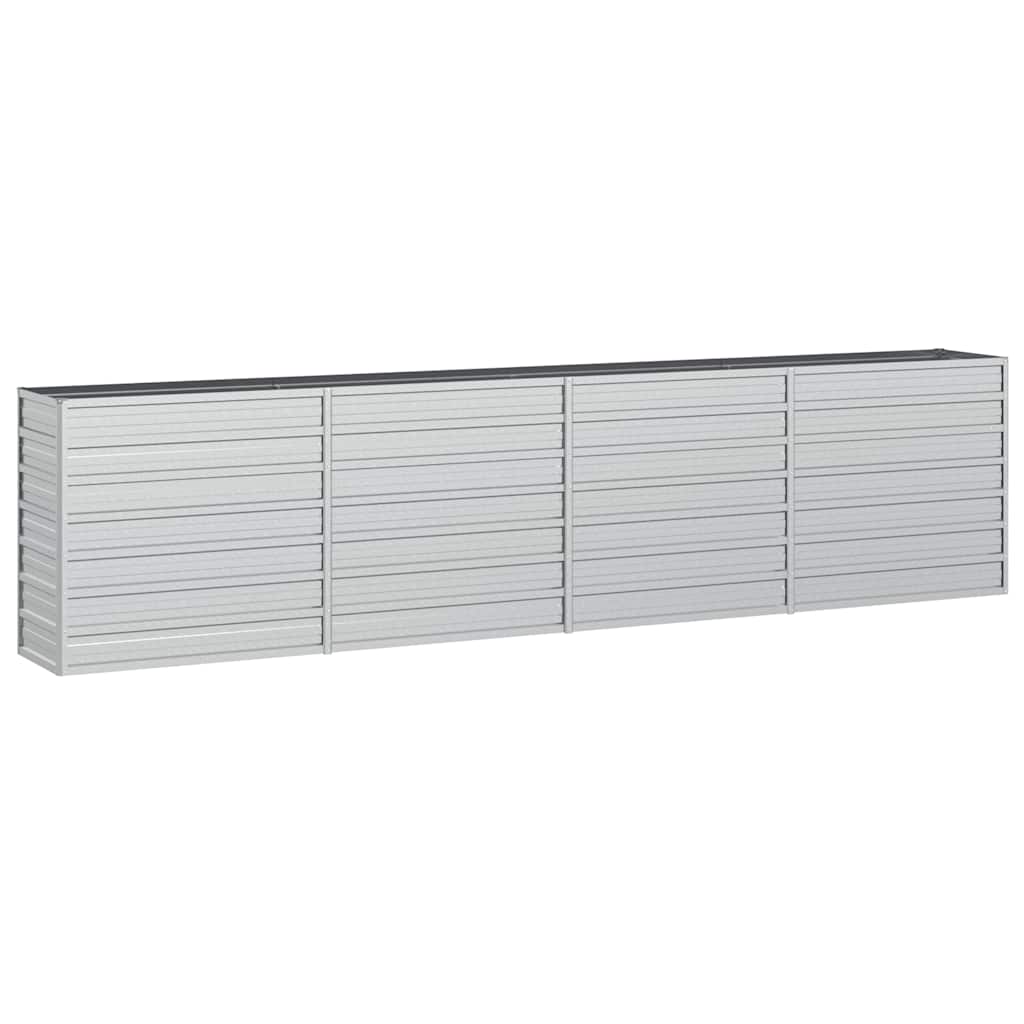 højbed 320x40x77 cm galvaniseret stål sølvfarvet