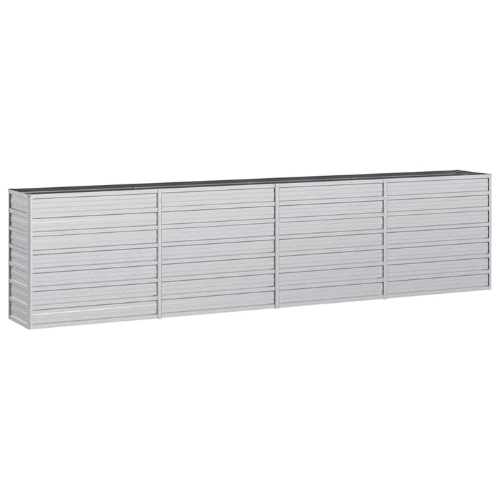 højbed 320x40x77 cm galvaniseret stål sølvfarvet