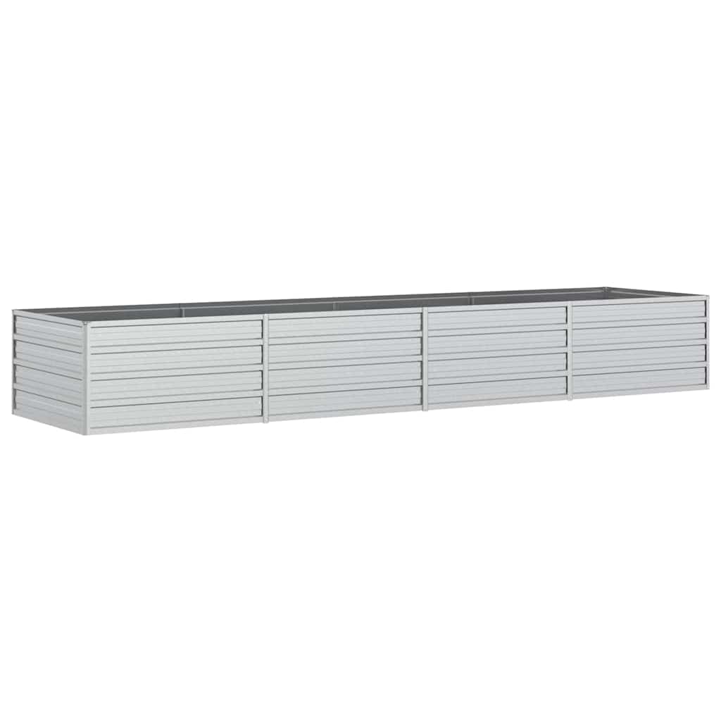 højbed 320x80x45 cm galvaniseret stål sølvfarvet