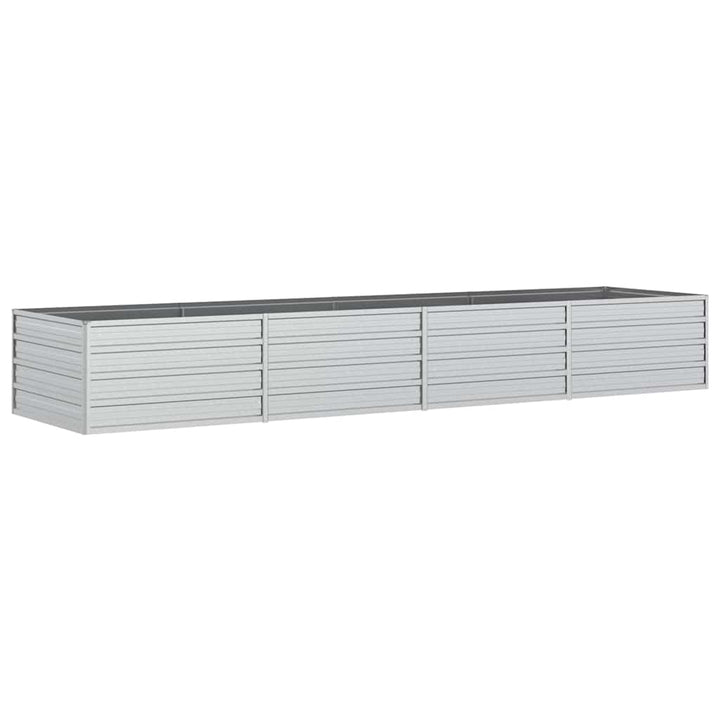 højbed 320x80x45 cm galvaniseret stål sølvfarvet