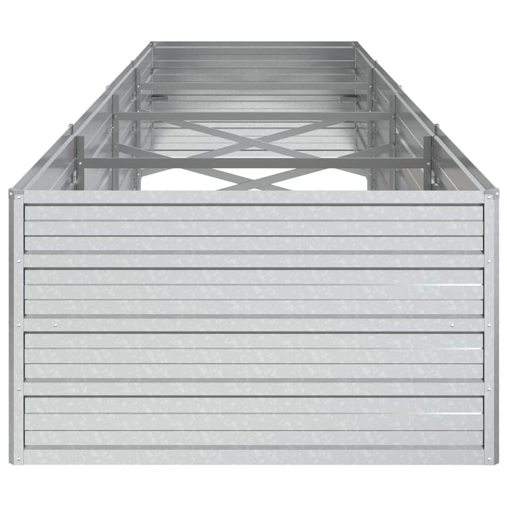 højbed 320x80x45 cm galvaniseret stål sølvfarvet