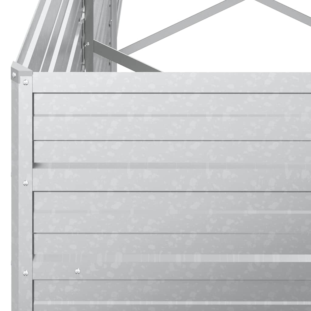 højbed 320x80x45 cm galvaniseret stål sølvfarvet