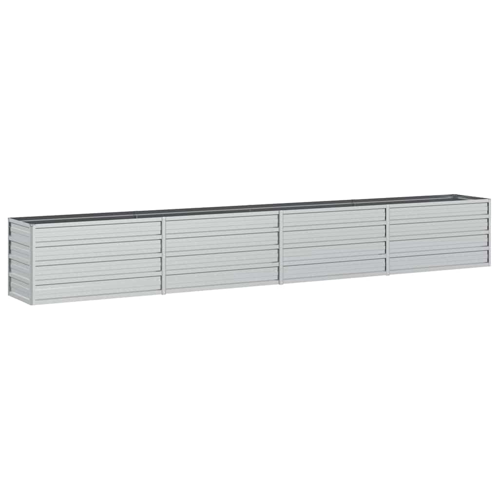 højbed 320x40x45 cm galvaniseret stål sølvfarvet