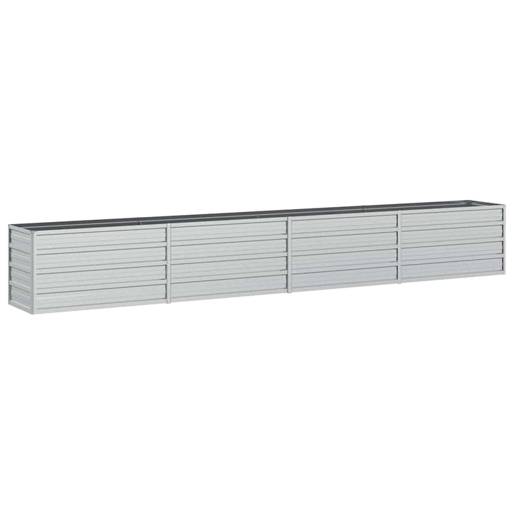 højbed 320x40x45 cm galvaniseret stål sølvfarvet